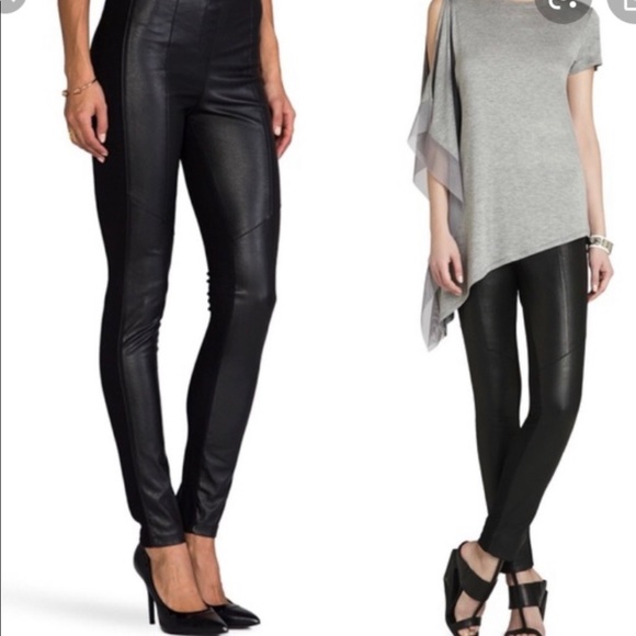 BCBGMaxAzria Black Maddex Faux Leather Leggings pants Size Small - Picture 1 of 6